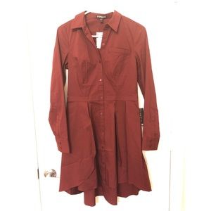 Deep burnt red Express dress